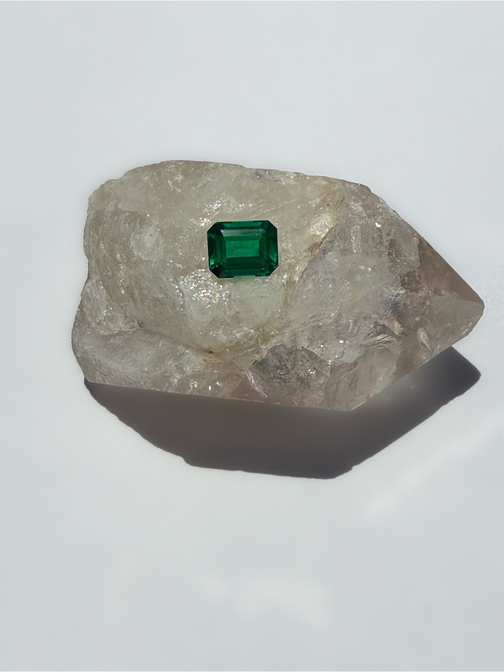 3 Ct Lab Green Emerald,  Emerald Cut 10.10x8.07x5.44mm IGI Certified